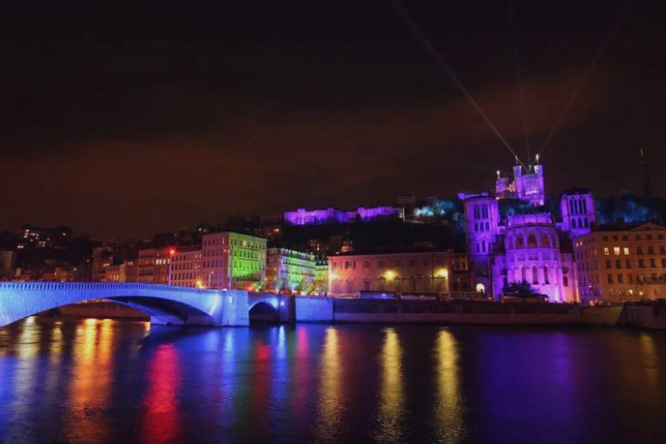 Lyon at night time